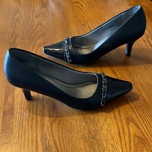 Marbella Black Pump Work Heels